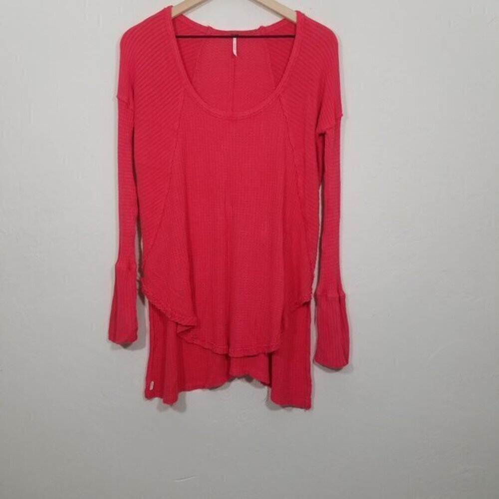 Free People High Low Long Sleeve Top Blouse Size S
